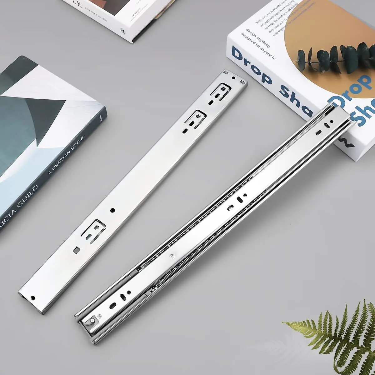 Gobrico 18-Inch Rear/Side Mount Soft Close Drawer Slides with Brackets | Full Extension Heavy Duty - view 7