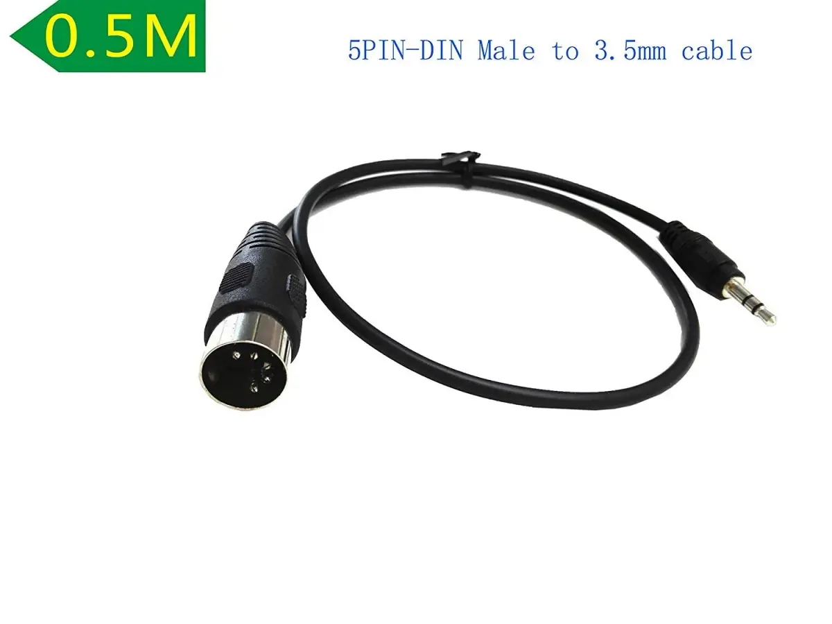 SinLoon 5-Pin DIN-Male to 3.5mm TRS Stereo Audio Cable 0.5m (1.5ft) | Connects European Stereo Equipment to Modern Devices - view 2