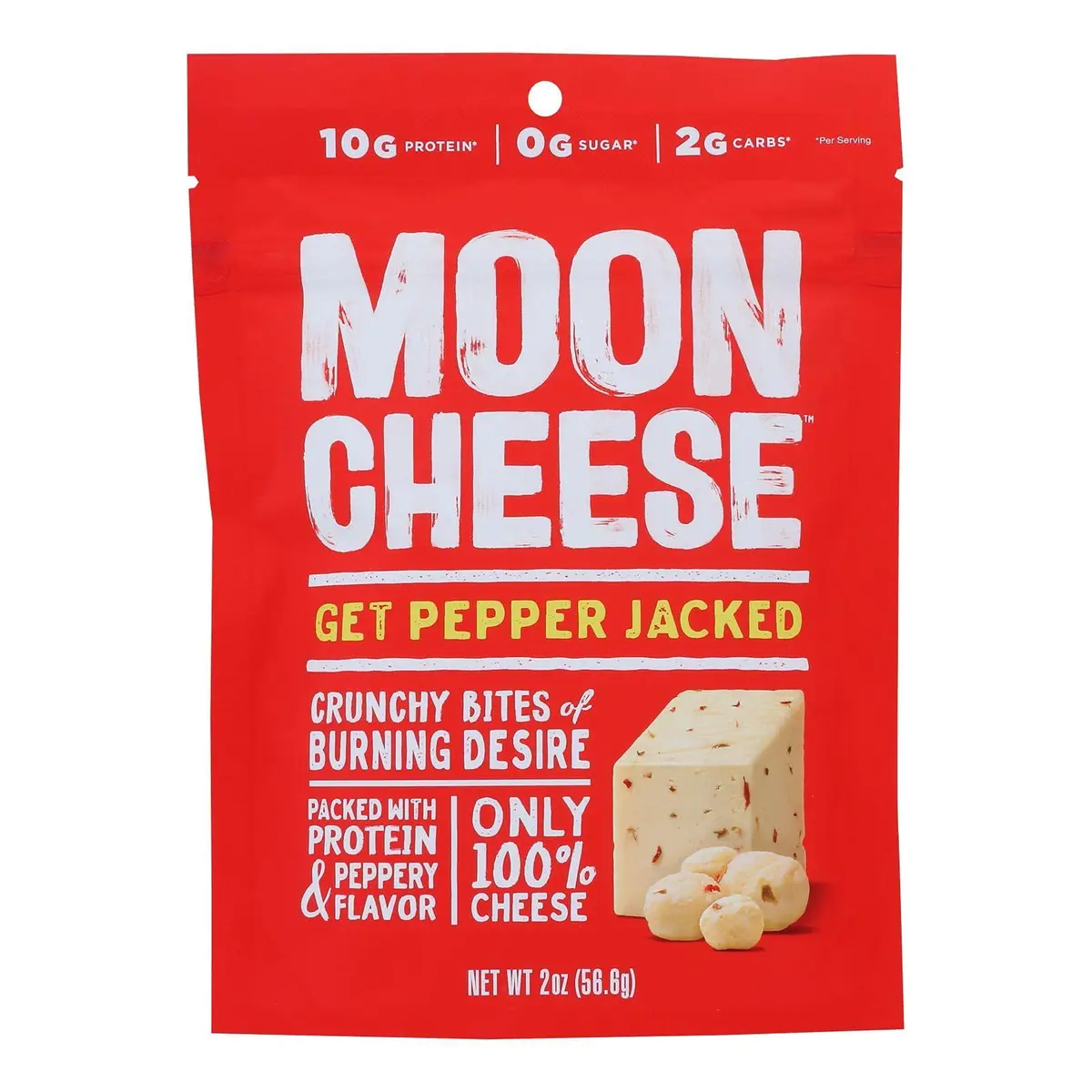Moon Cheese Pepper Jack 2 Oz | Gluten-Free Protein Snack, No Sugar, Crunchy, USA Import - main product image