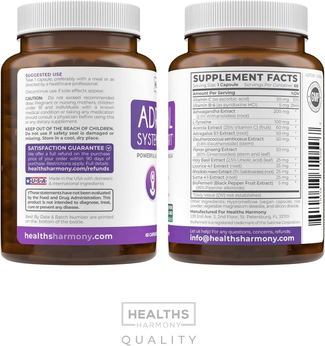 Healths Harmony Adrenal System Support & Cortisol Manager 60 Capsules | Maintain Stress & Cortisol Balance - view 8