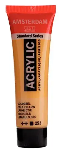 Amsterdam Standard Acrylic Paint Gold Yellow 20ml (0.7 Fl Oz) | Thick Consistency, Quick Drying - main product image