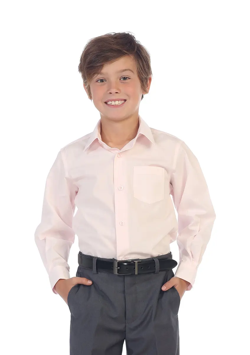 Gioberti Pink Long Sleeve Solid Dress Shirt for Boys 3T | Classic Fit, Cotton-Polyester Blend - view 2