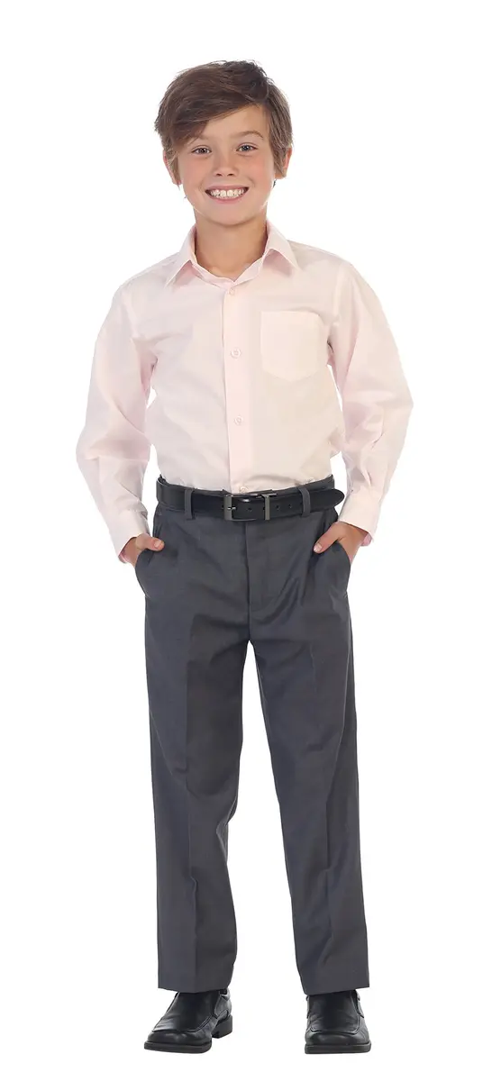 Gioberti Pink Long Sleeve Solid Dress Shirt for Boys 3T | Classic Fit, Cotton-Polyester Blend - view 3