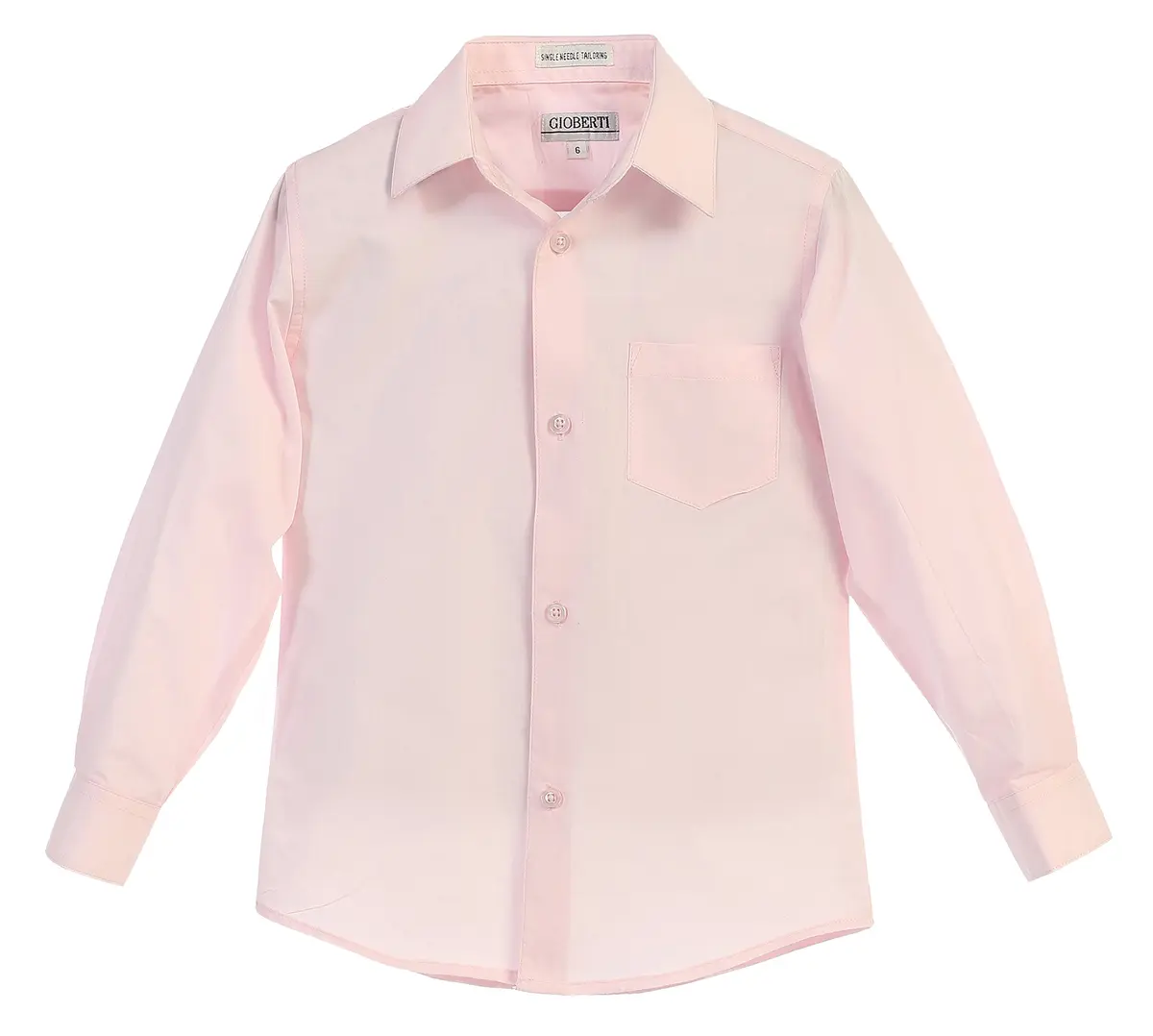 Gioberti Pink Long Sleeve Solid Dress Shirt for Boys 3T | Classic Fit, Cotton-Polyester Blend - view 4