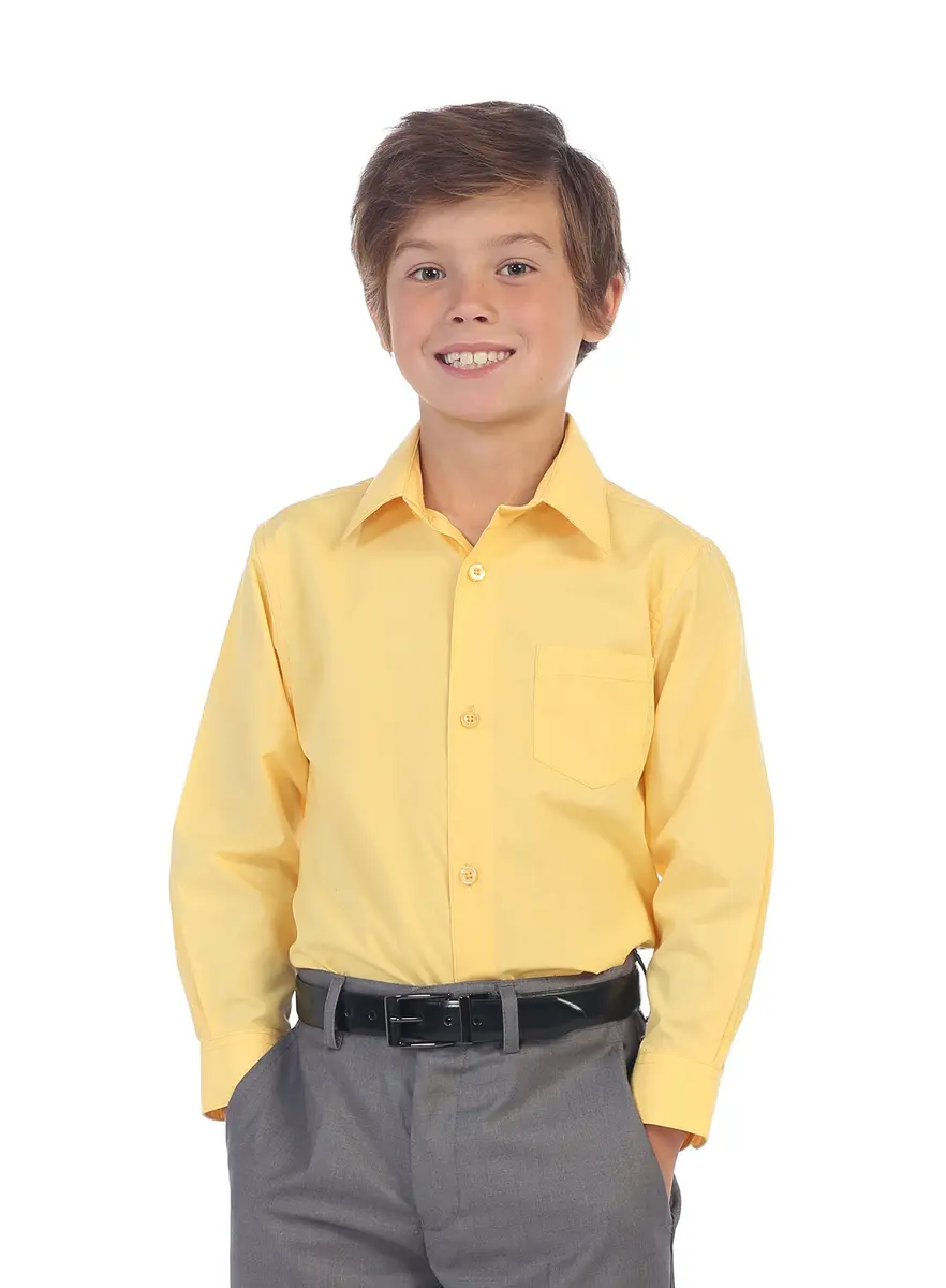 Gioberti Boys' Long Sleeve Dress Shirt Banana 10 | Classic Fall Style - view 2