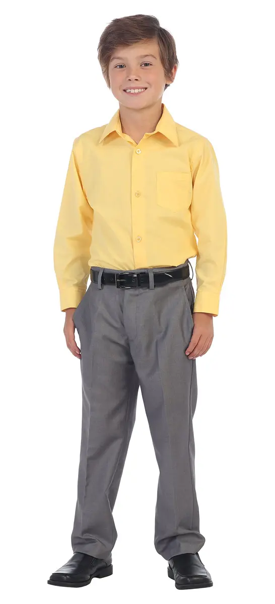 Gioberti Boys' Long Sleeve Dress Shirt Banana 10 | Classic Fall Style - view 3