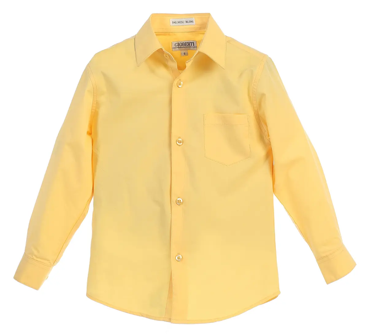 Gioberti Boys' Long Sleeve Dress Shirt Banana 10 | Classic Fall Style - view 4