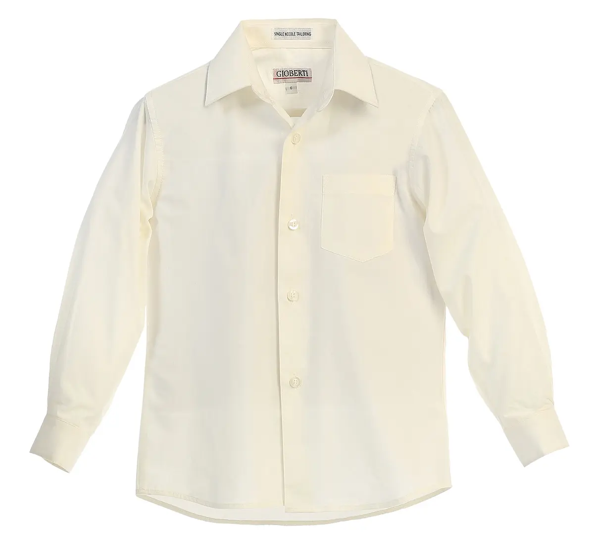 Gioberti Boys' Long Sleeve Dress Shirt Ivory 10 | Classic Fit, All Year Wear - view 5