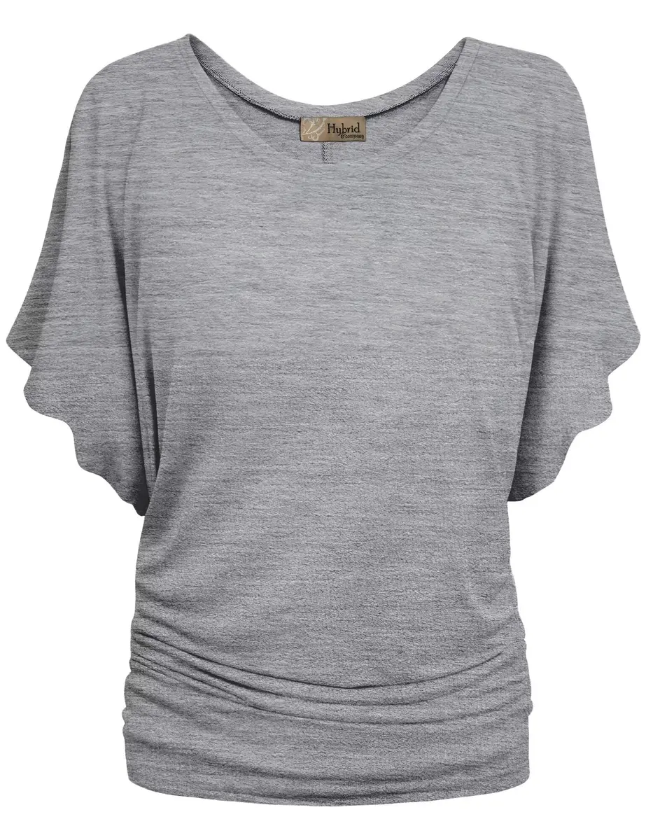 Hybrid & Company Women's Dolman Shirt KT44130 Heather GR S | Casual, Stretchable Summer Top - main product image