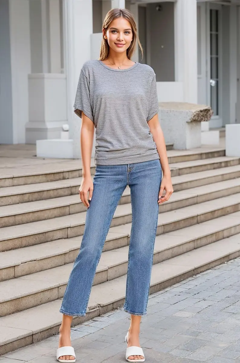 Hybrid & Company Women's Dolman Shirt KT44130 Heather GR S | Casual, Stretchable Summer Top - view 3