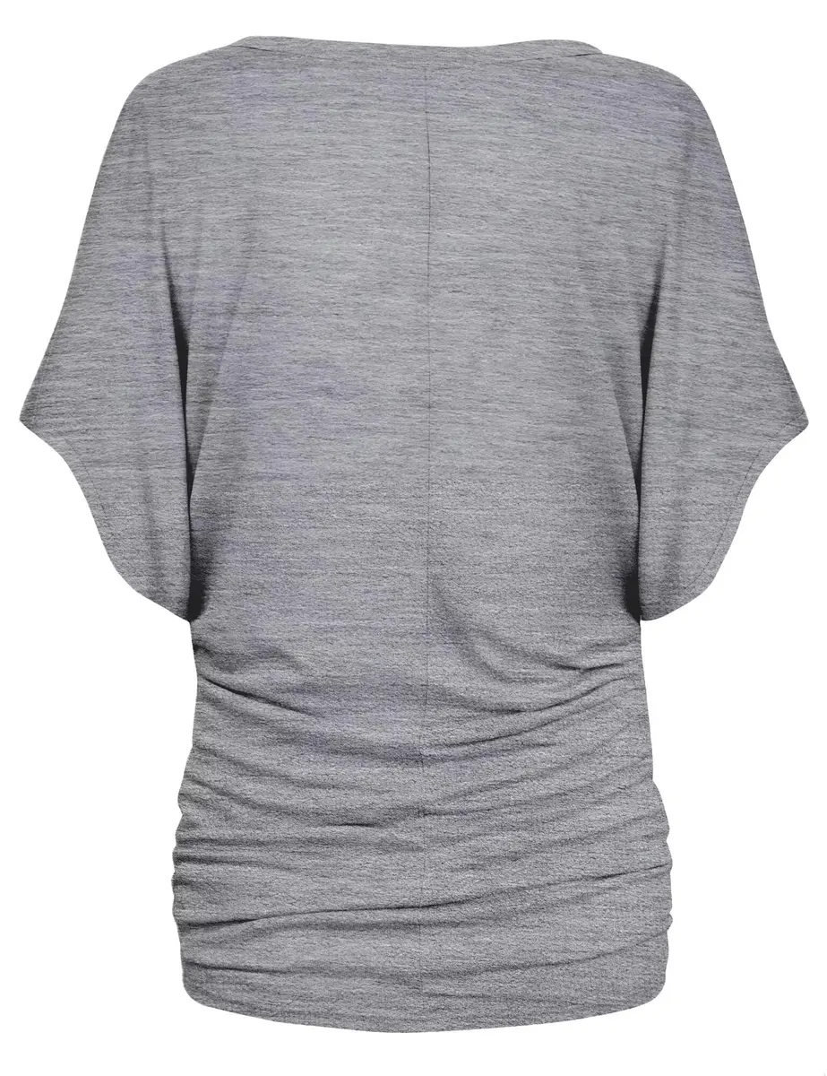 Hybrid & Company Women's Dolman Shirt KT44130 Heather GR S | Casual, Stretchable Summer Top - view 4