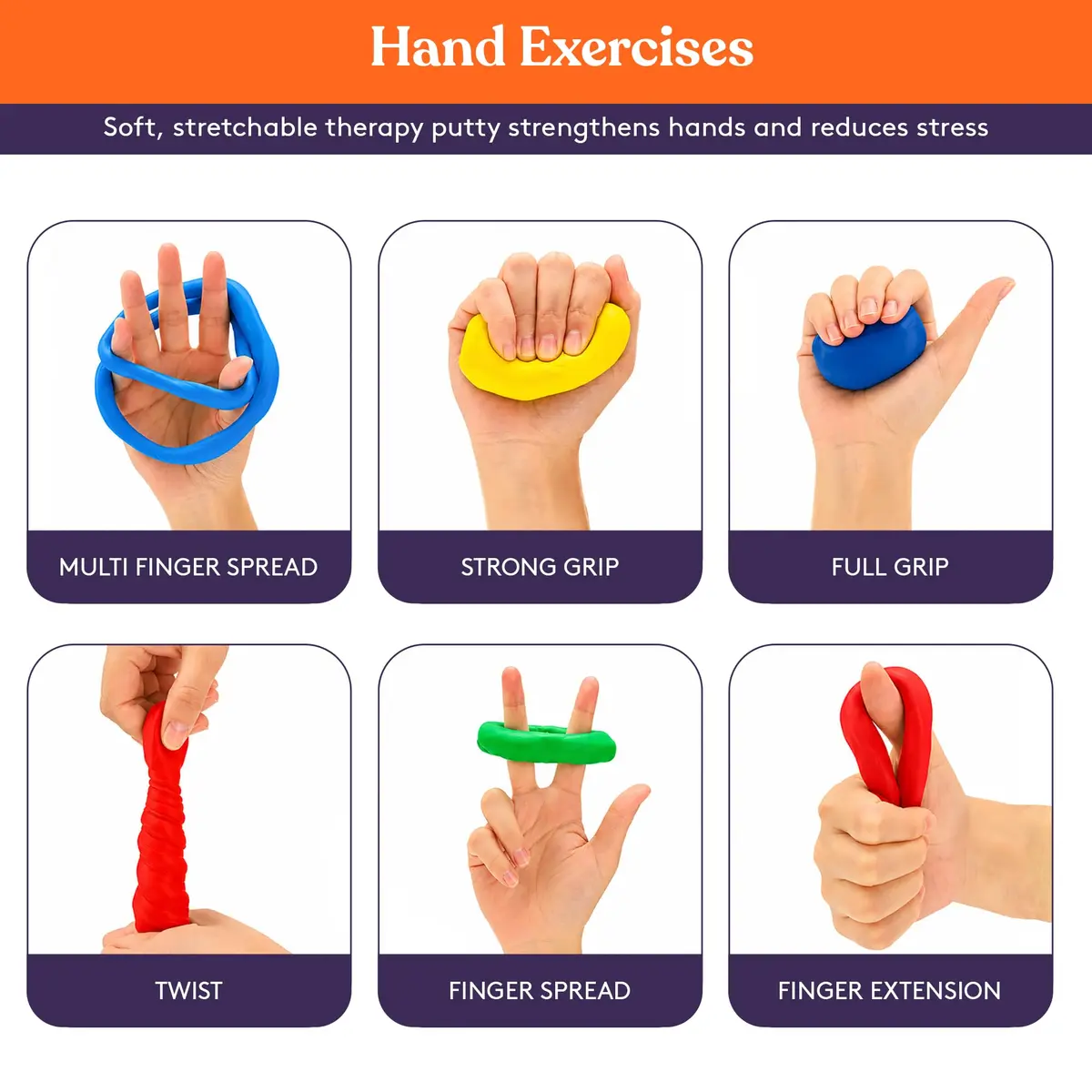Special Supplies Therapy Putty Kit - 4 Strengths, 3 oz Each Primary Colors | Resistive Hand Exercise & Stress Relief - view 5