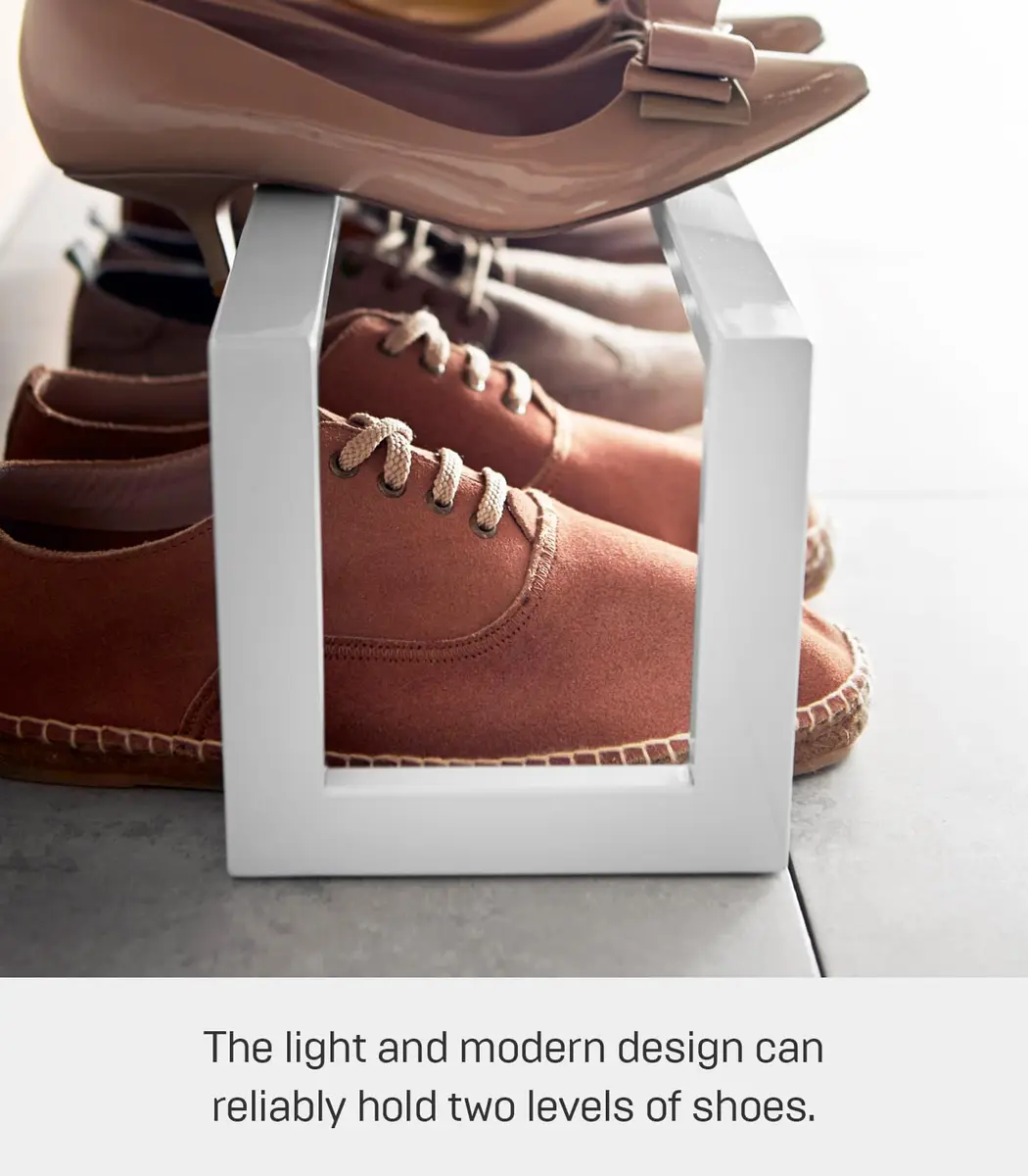 YAMAZAKI Home Line Expanding Shoe Rack, Metal, Adjustable - Single, 6" - Steel - Holds 4 To 8 Shoes - view 6