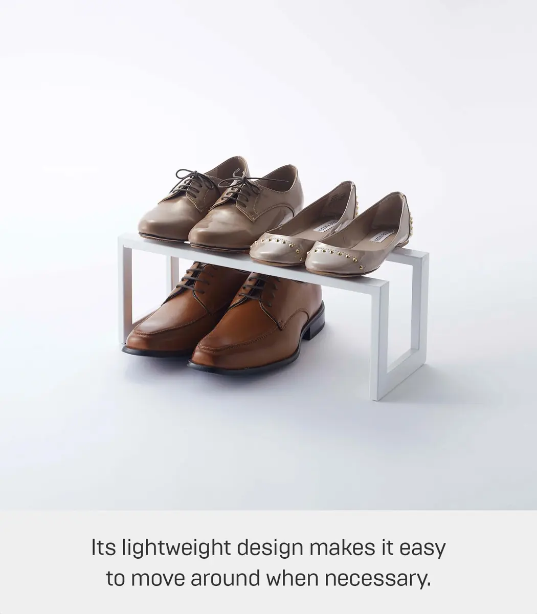 YAMAZAKI Home Line Expanding Shoe Rack, Metal, Adjustable - Single, 6" - Steel - Holds 4 To 8 Shoes - view 3