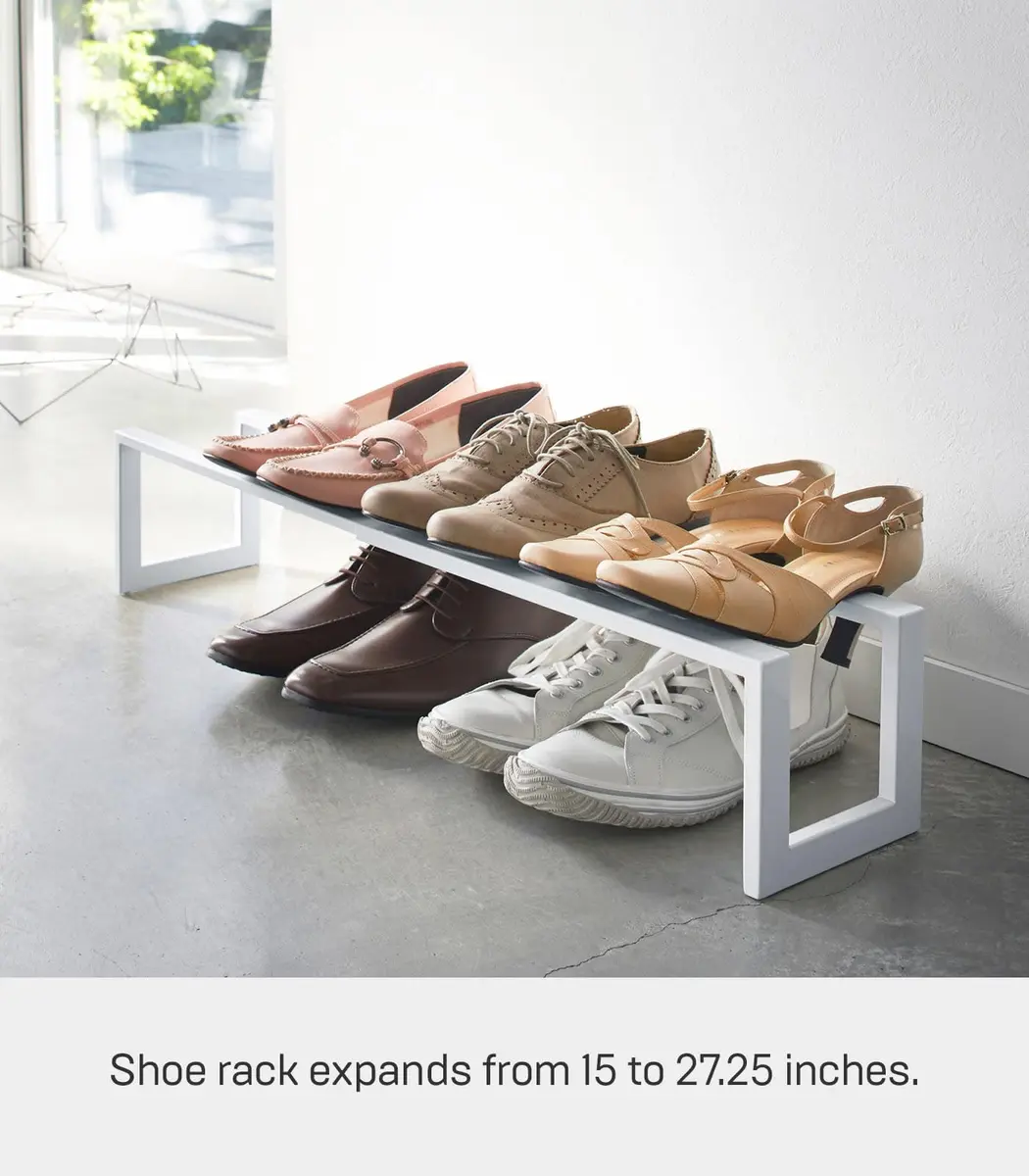 YAMAZAKI Home Line Expanding Shoe Rack, Metal, Adjustable - Single, 6" - Steel - Holds 4 To 8 Shoes - view 4