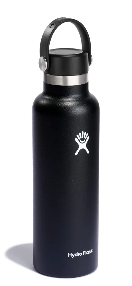 Hydro Flask Standard Mouth 21 Oz Water Bottle - Black | Insulated Stainless Steel, Leakproof - view 2