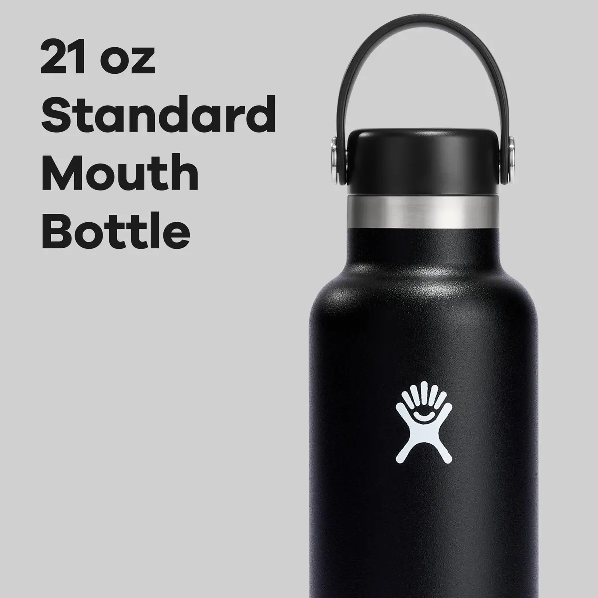 Hydro Flask Water Bottle - Insulated Stainless Steel - Non Spill, Leakproof in 21 Oz Black - view 3