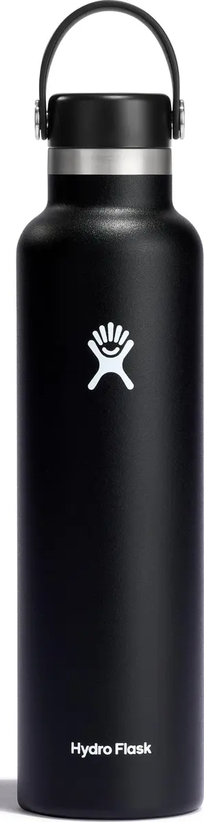 Hydro Flask Water Bottle - Insulated Stainless Steel - Non Spill, Leakproof in 24 Oz Black | Keeps drinks cold 24h, hot 12h, cupholder compatible - main product image
