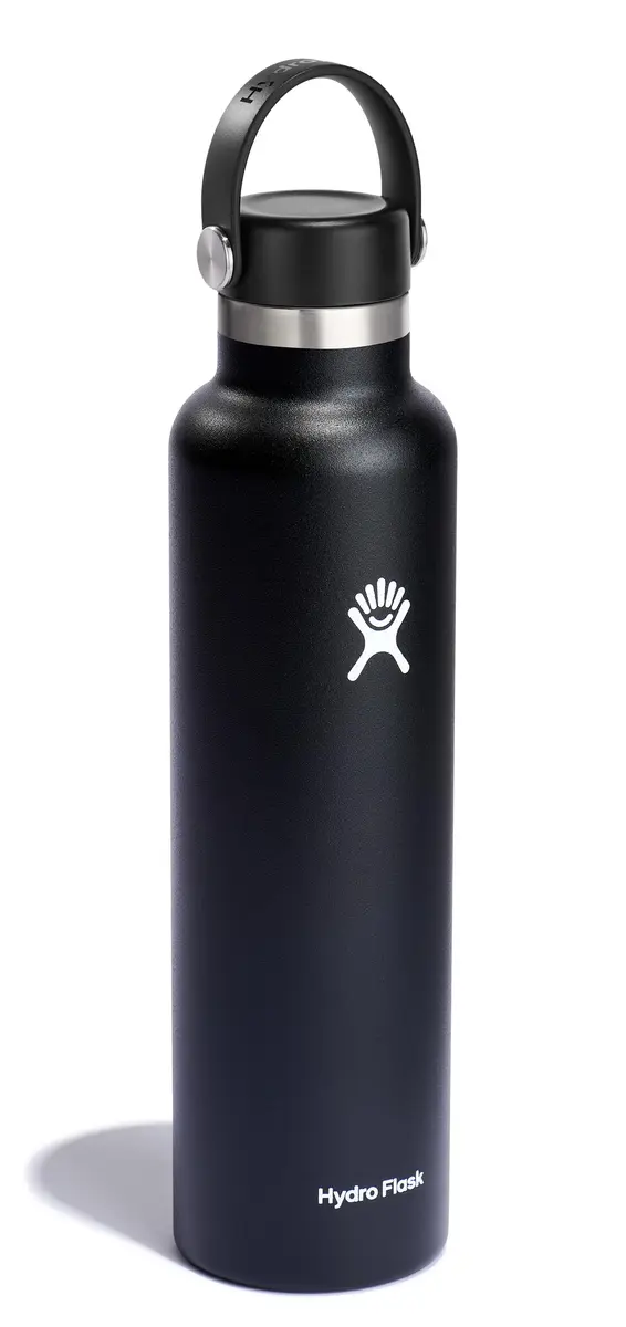 Hydro Flask Water Bottle - Insulated Stainless Steel - Non Spill, Leakproof in 24 Oz Black | Keeps drinks cold 24h, hot 12h, cupholder compatible - view 2