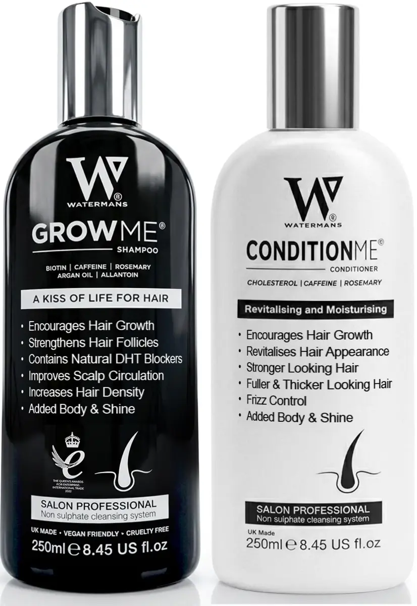 Watermans Hair Growth Shampoo & Conditioner 8.45 Fl Oz (2 Pack) | Supports Thicker, Fuller Hair - main product image