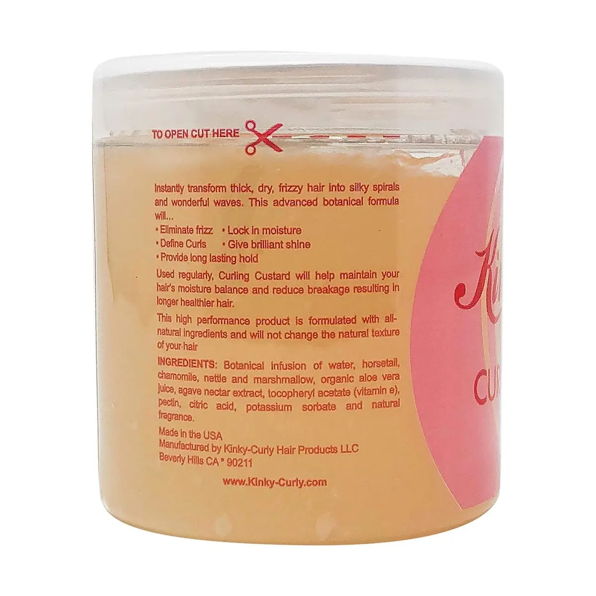 Kinky Curly Original Curling Custard Natural Styling Gel 240ml (8 fl oz) Pack of 3 | Defines Curls with Natural Ingredients - view 4