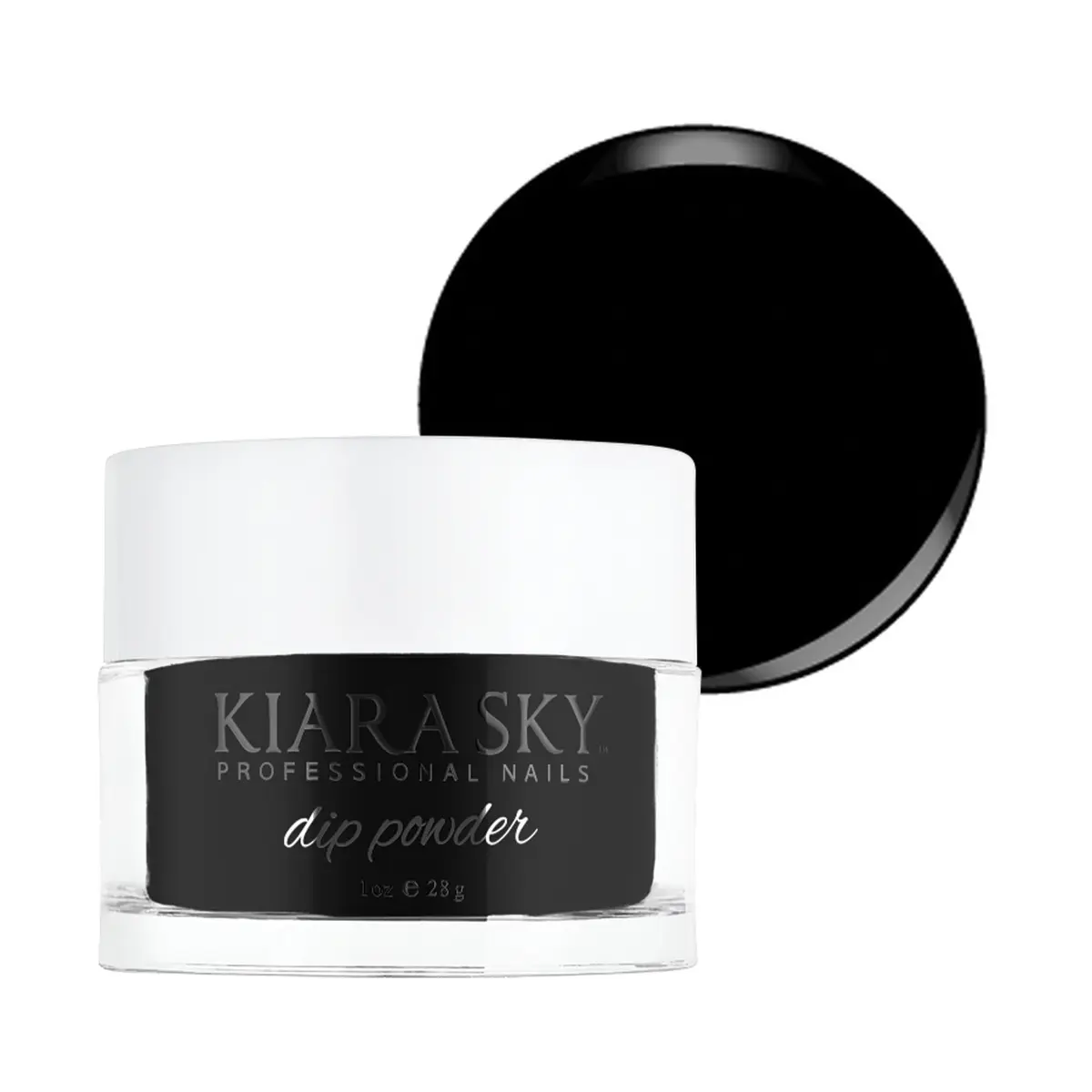 Kiara Sky Dip Powder, Black To Black, 28g (1oz) | Long-lasting, lightweight nails with vitamins - main product image