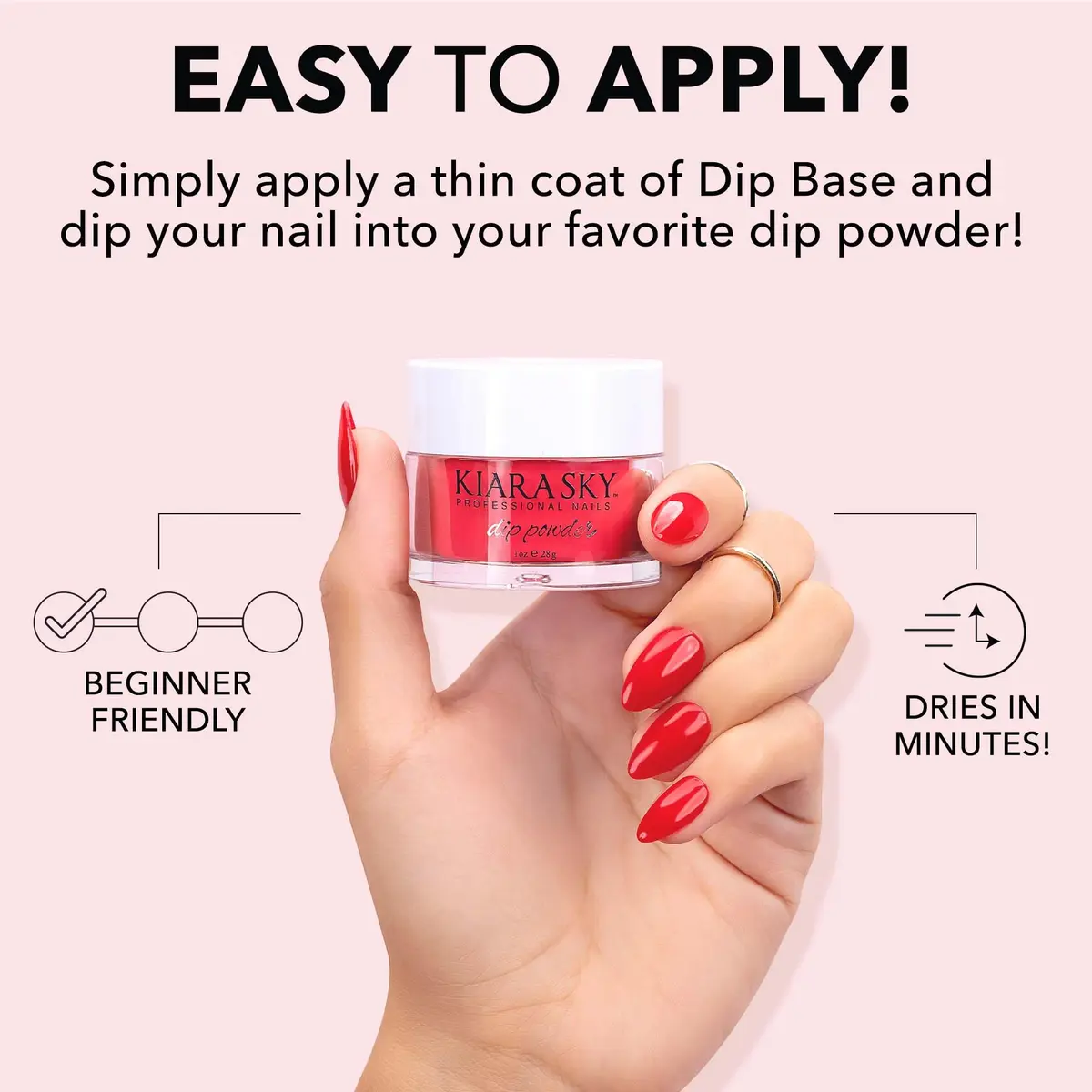 Kiara Sky Dip Powder, Black To Black, 28g (1oz) | Long-lasting, lightweight nails with vitamins - view 5