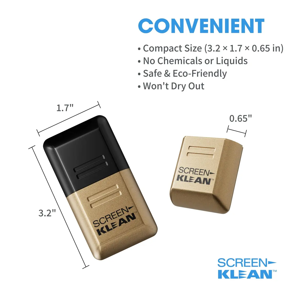 CarbonKlean ScreenKlean Electroplated Gold 1 Count | Reusable & Portable Screen Cleaner - view 6