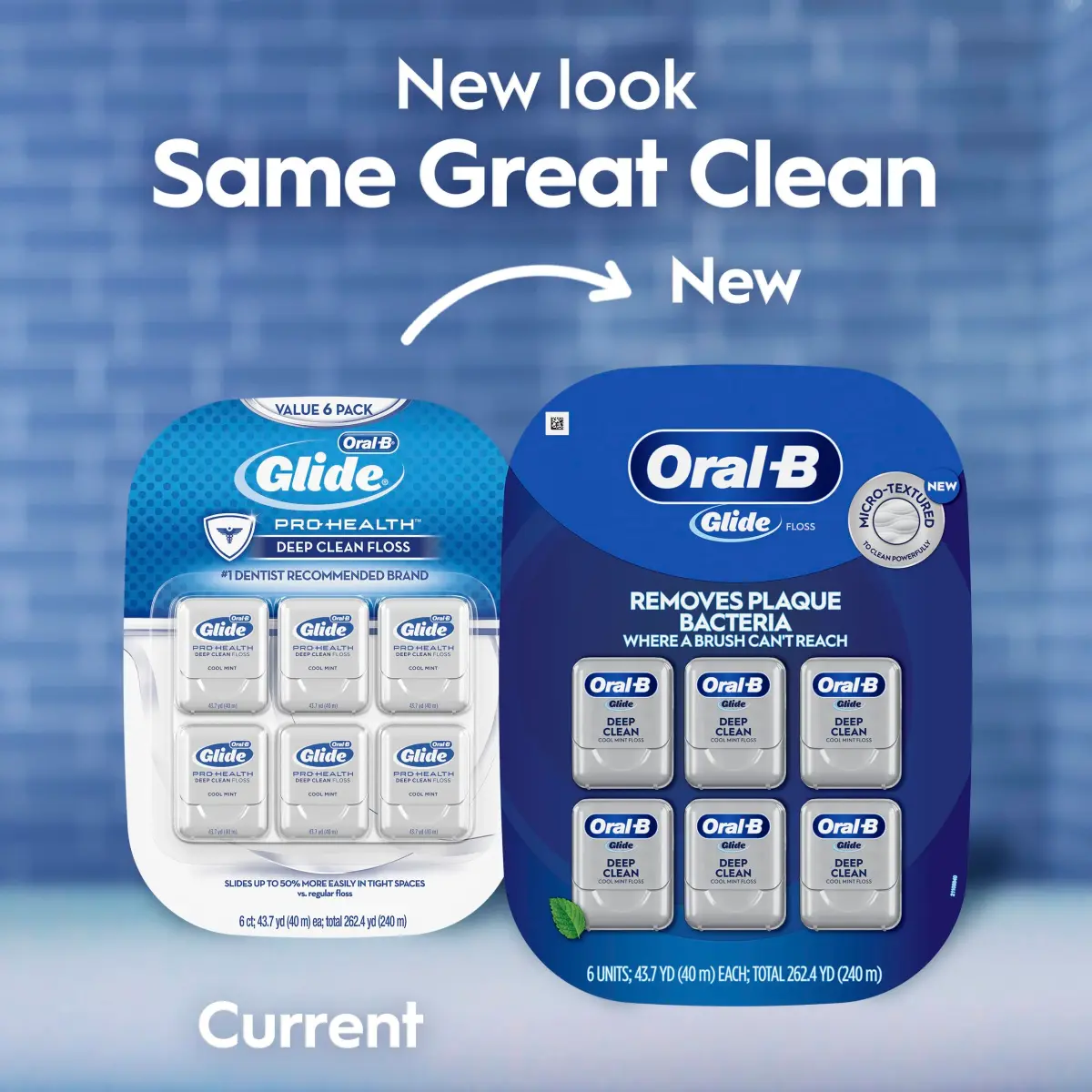 Oral-B Glide Deep Clean Dental Floss, Cool Mint, 6 Pack (787.4 ft Total) | Dentist Recommended for Plaque Removal - view 9