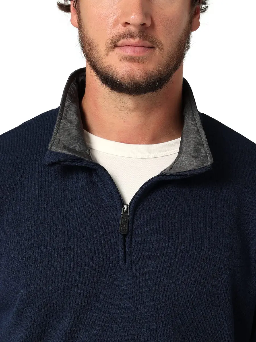 Wrangler Authentics Long Sleeve Fleece Quarter-zip, Mood Indigo, 3X-Large | Classic Warmth & Comfort for Men - view 2