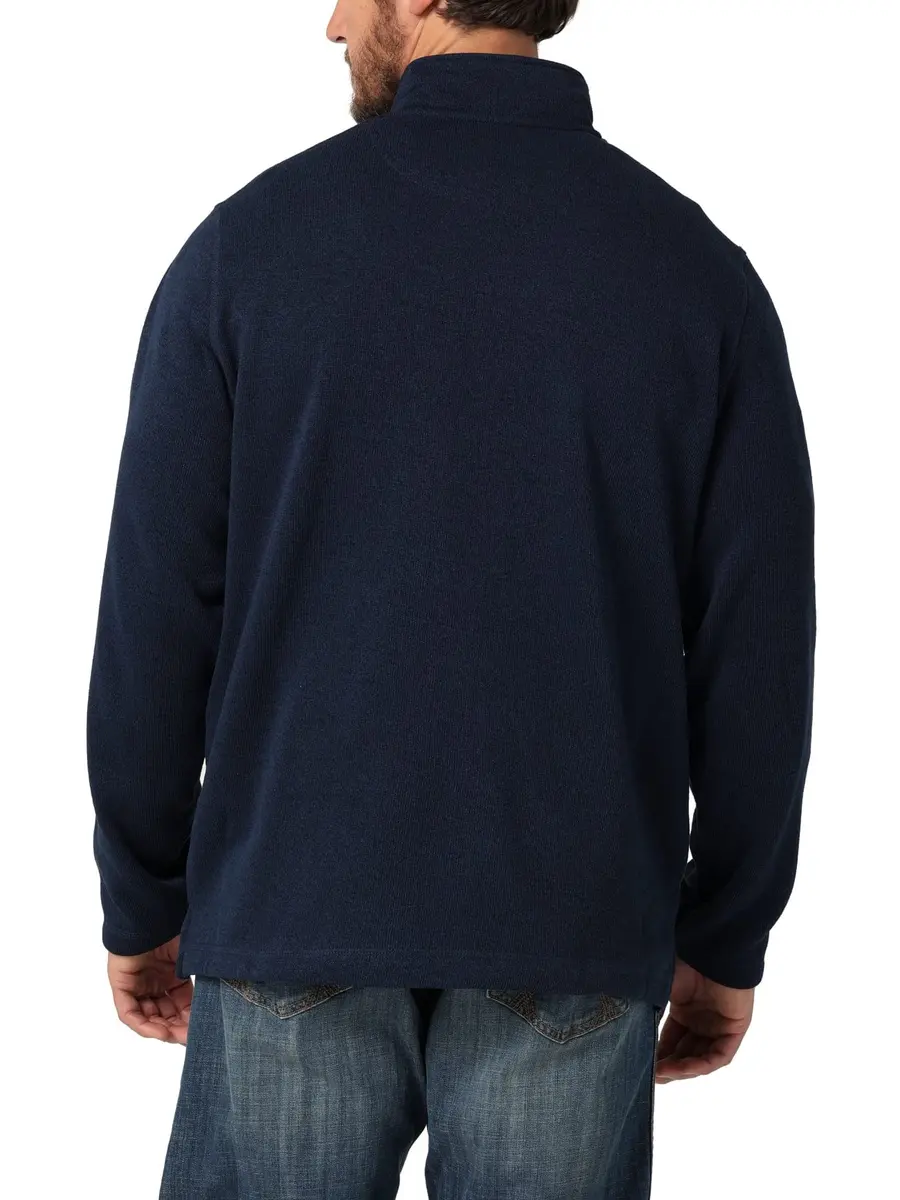 Wrangler Authentics Long Sleeve Fleece Quarter-zip, Mood Indigo, 3X-Large | Classic Warmth & Comfort for Men - view 3