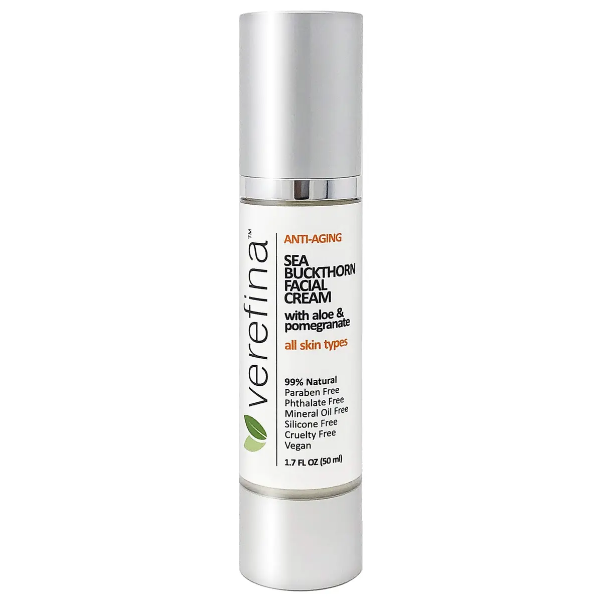 Verefina Sea Buckthorn Anti-Aging Facial Cream 1.7 oz | Natural, Paraben-Free, Sensitive Skin - main product image