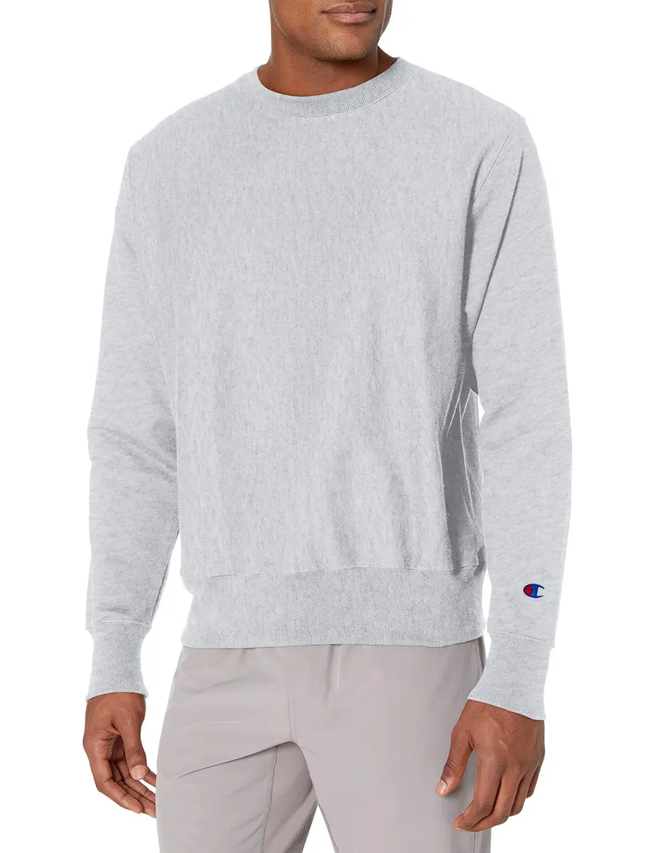 Champion Reverse Weave Crew Sweatshirt Gfs Silver Grey Large | Heritage Heavyweight Comfort - view 2