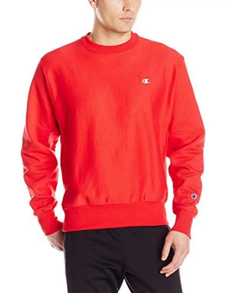 Champion Men's Reverse Weave Sweatshirt, Team Red Scarlet, Large | Heritage Heavyweight Crew for Street & Sports - main product image