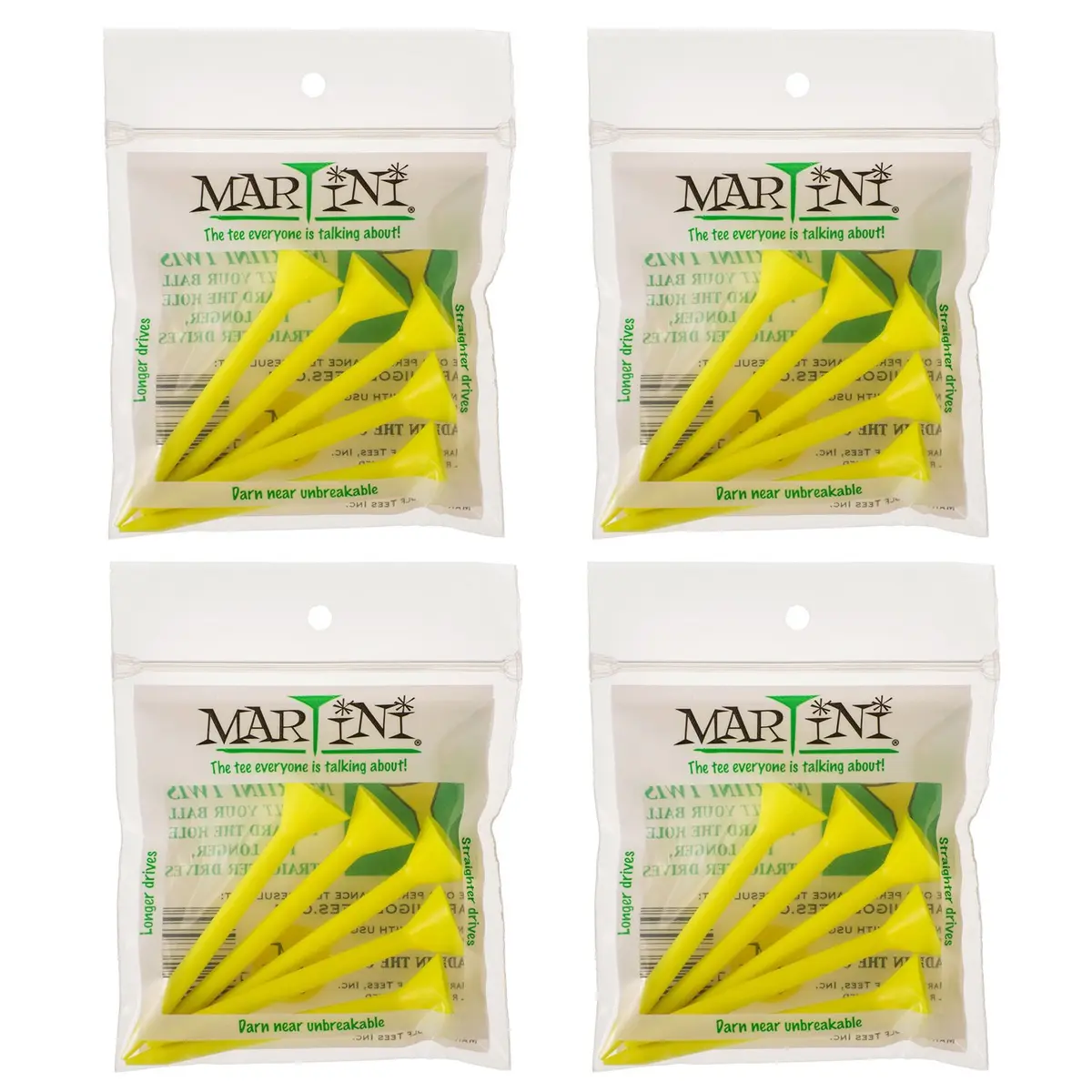 Martini Golf Tees 3 1/4" Yellow | Virtually Unbreakable & Longer Drives - main product image