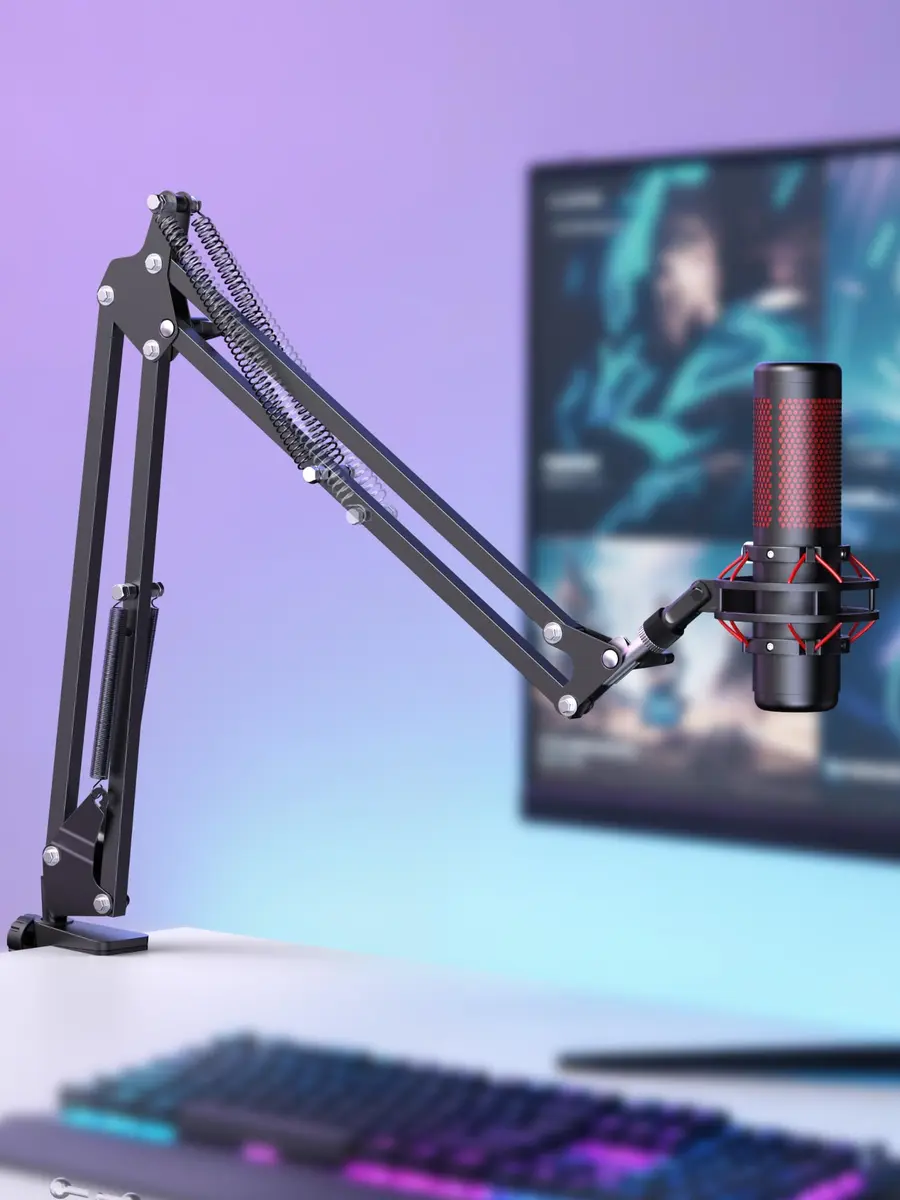 InnoGear Microphone Boom Arm Stand for Blue Yeti Fifine HyperX | Adjustable, Heavy-Duty Steel, Space-Saving Design - view 9