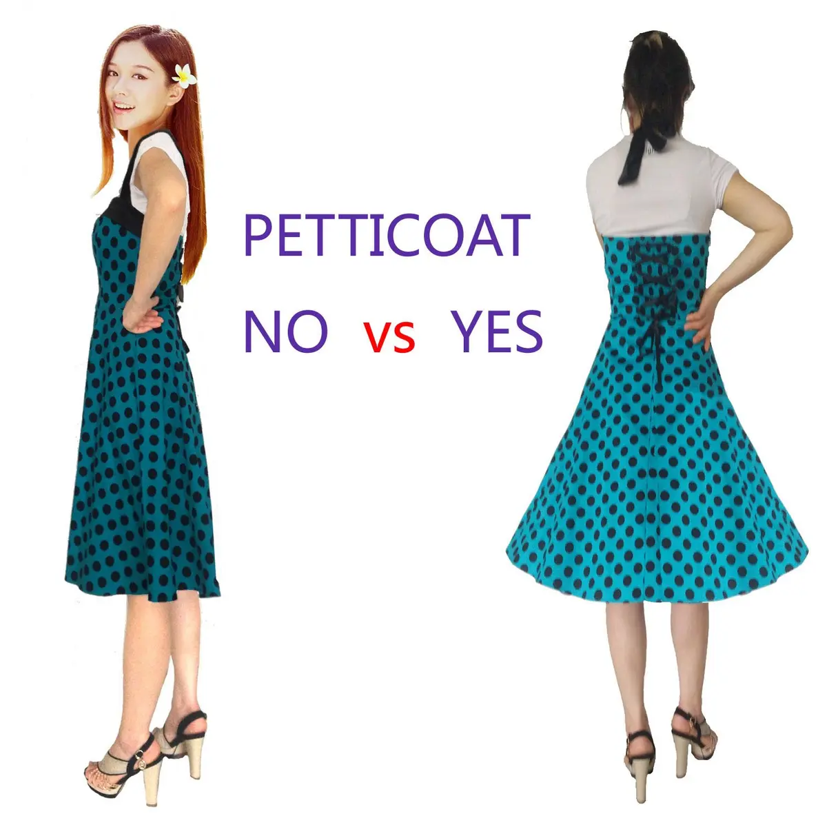 Shimaly Women's 50s Vintage Rockabilly Petticoat 26" Length Net Underskirt (M-L,White) | Adjustable Fluff for 50s Style - view 3