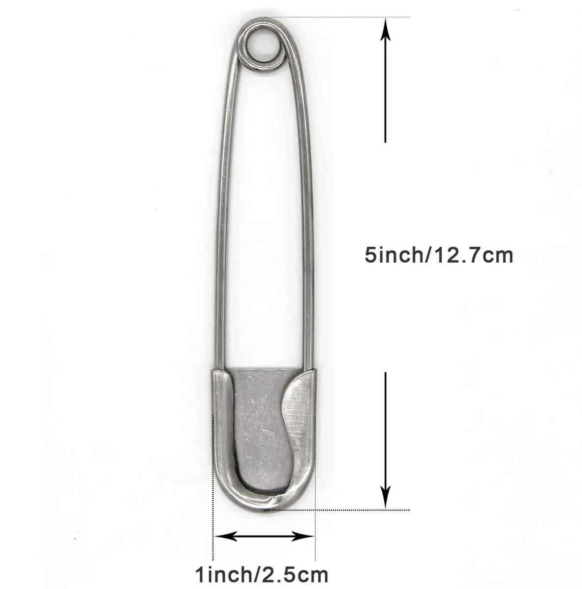 Coitak Large Safety Pins 5 inch (12.7 cm) 10 PCS Stainless Steel | Heavy Duty XL Laundry Pins for Blankets - view 2