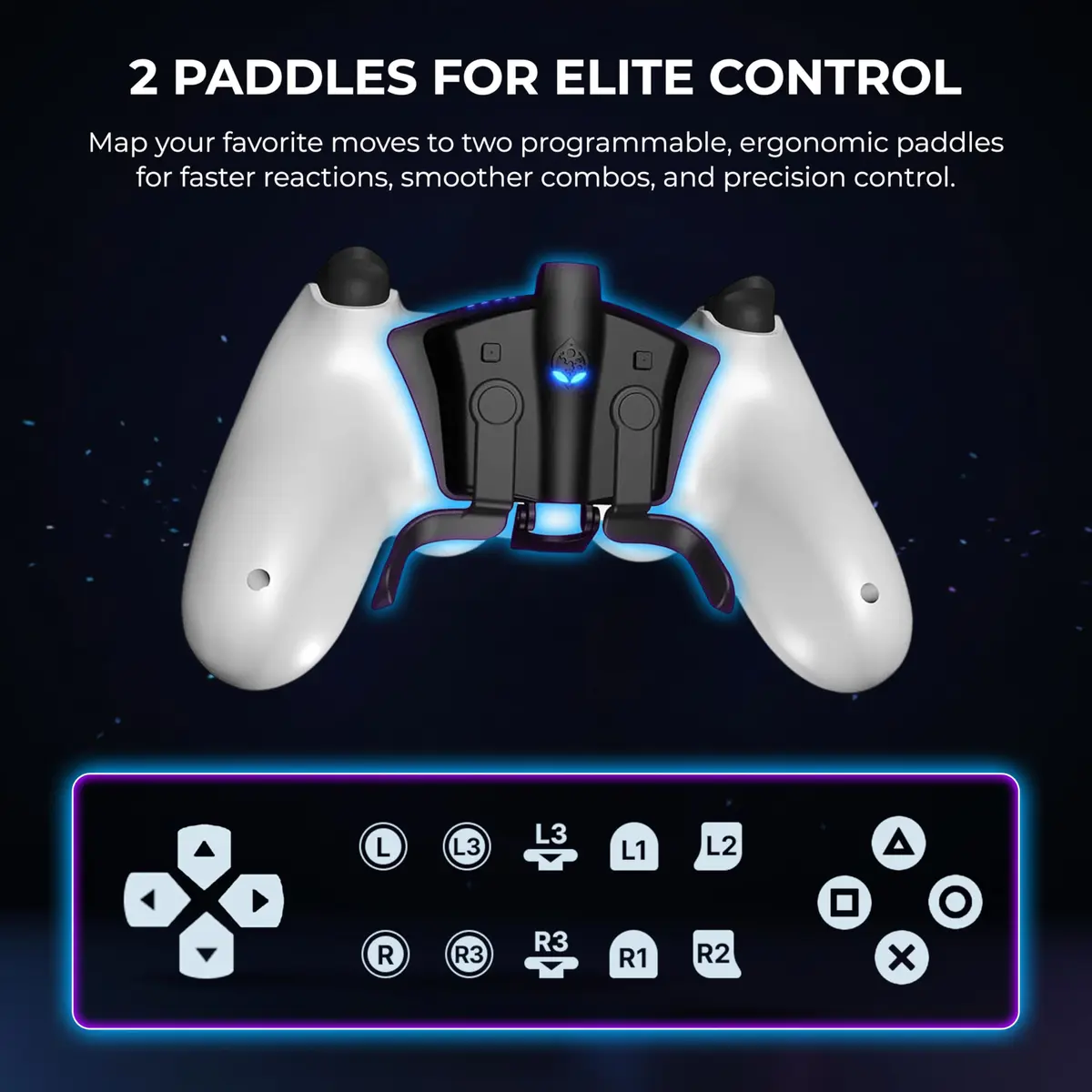 Collective Minds Strike Pack FPS Dominator for PS4 | Wired Controller MOD Kit with 2 Remappable Paddles & Built-In Mods - view 3