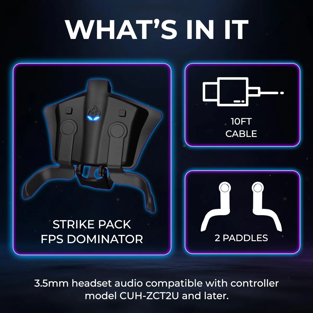 Collective Minds Strike Pack FPS Dominator for PS4 | Wired Controller MOD Kit with 2 Remappable Paddles & Built-In Mods - view 4