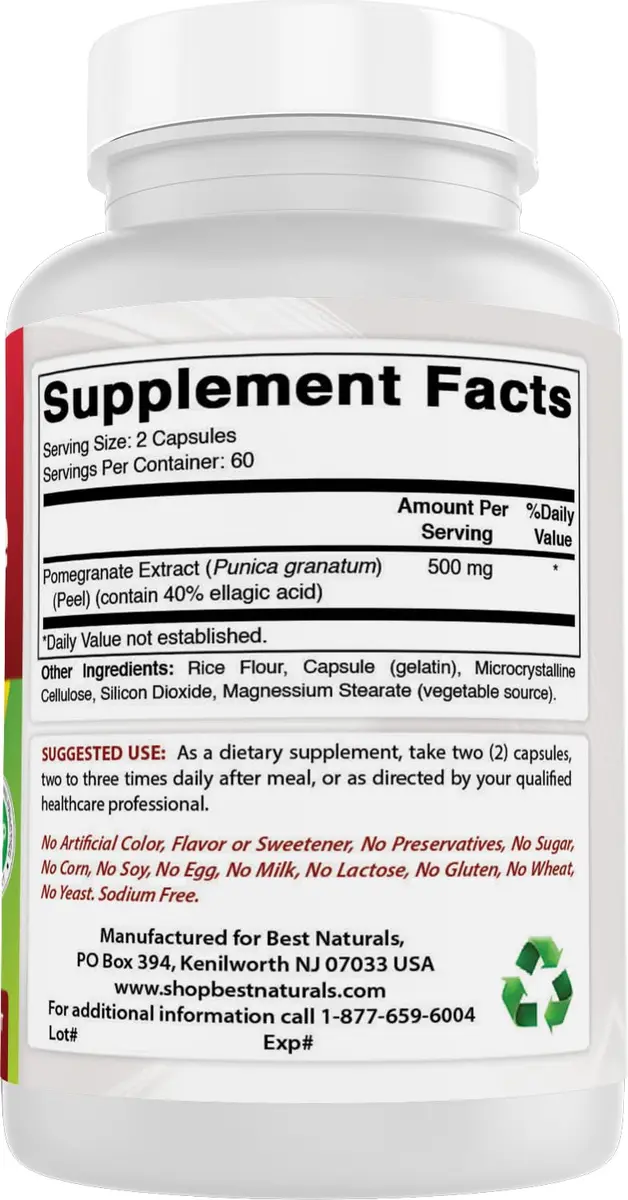 Best Naturals Pomegranate Extract 250 mg 120 Capsules | Antioxidant Support for Adults in India - view 6