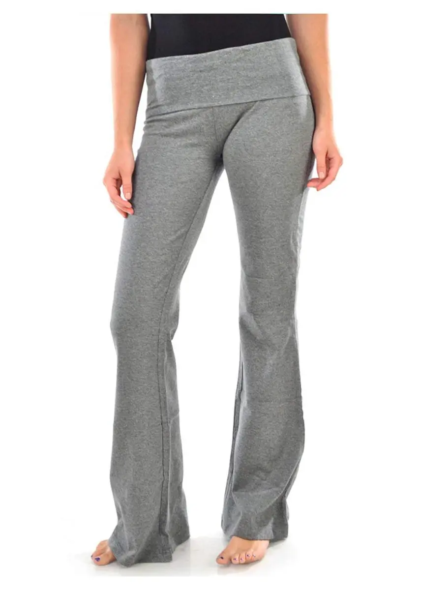 MOPAS Women's Soft Comfy Cotton Spandex Yoga Sweat Lounge Pants L | High Rise, Charcoal Grey - main product image