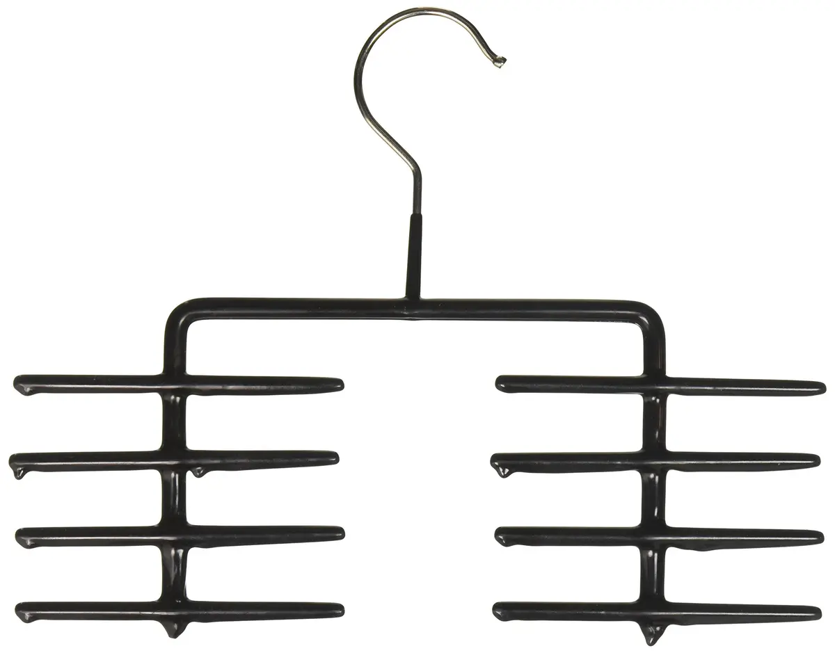 MAWA Clothes Hanger Set of 2 | Space Saving Non-Slip Design, 16 Tie Capacity, Black - main product image