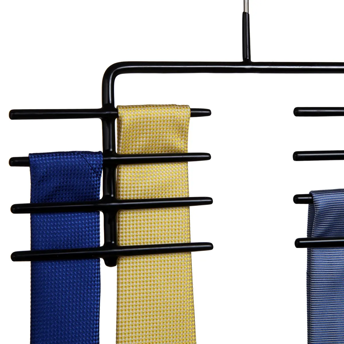 MAWA Clothes Hanger Set of 2 | Space Saving Non-Slip Design, 16 Tie Capacity, Black - view 2