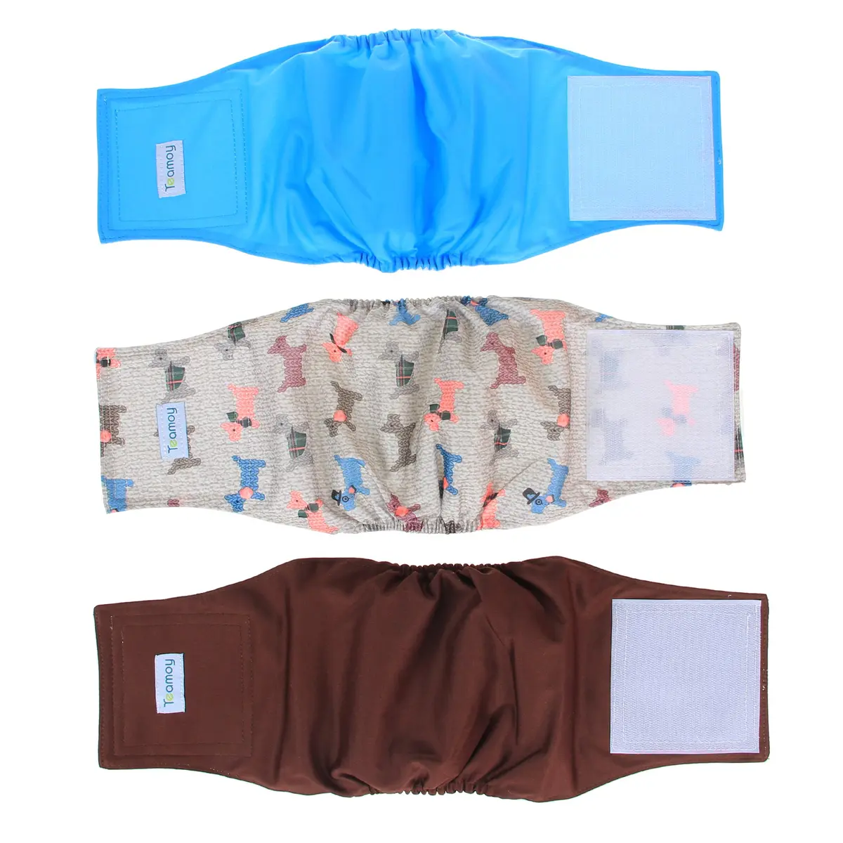 Teamoy Reusable Dog Diapers for Male Dogs, Pack of 3 Medium Belly Bands | Washable & Leak-Proof for Incontinence & Training - main product image