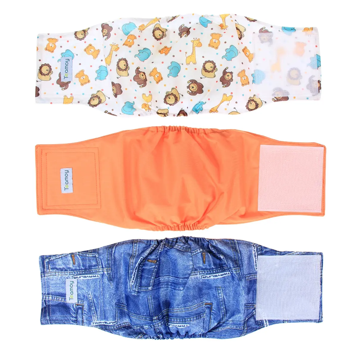 Teamoy Reusable Male Dog Belly Band, Wrap Dog Diapers, Pack of 3, Medium | Leak-Proof, Adjustable Fit for Male Dogs - main product image