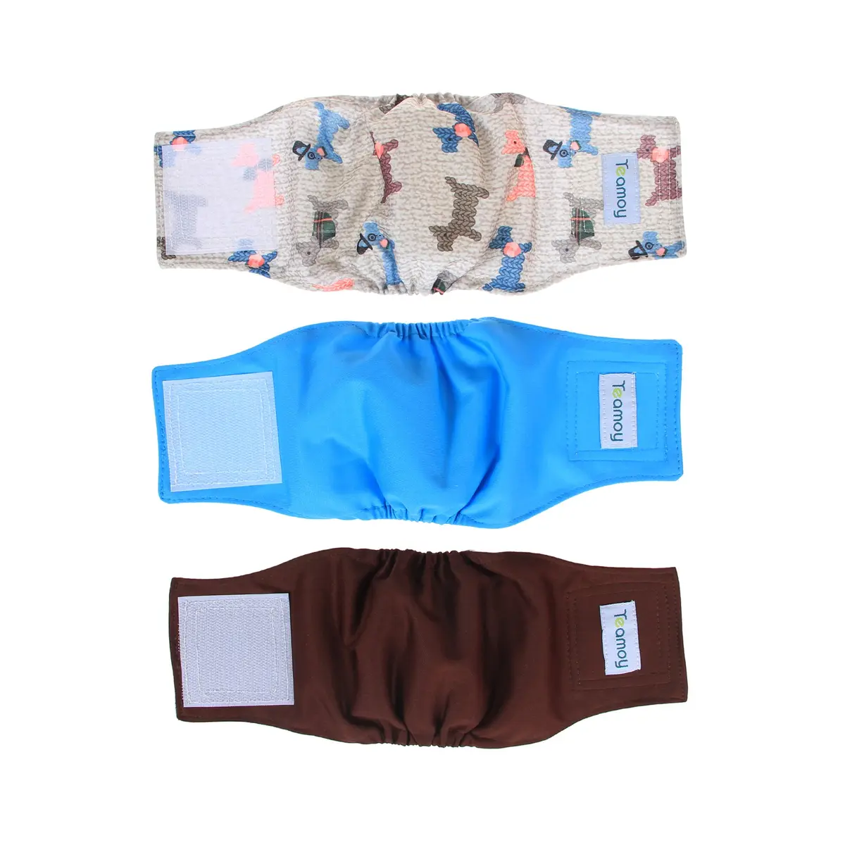 Teamoy Reusable Dog Diapers, Male Belly Band, Pack of 3, X-Small | Leak-Proof & Washable for Small Dogs - main product image