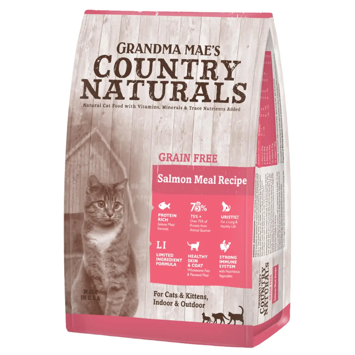 Grandma Mae’s Country Naturals Dry Cat Food, Grain Free Salmon | Nutrient Dense & USA Made - main product image