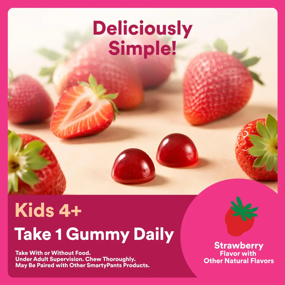 SmartyPants Kids Probiotic & Prebiotic Gummies Strawberry 60 Count (30 Day Supply) | Clinically Studied for Digestive Health & Immune Support - view 6