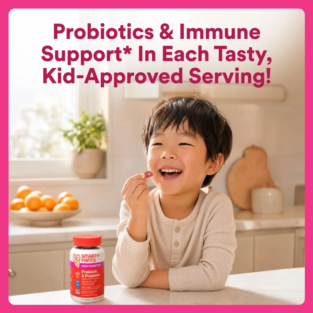 SmartyPants Kids Probiotic & Prebiotic Gummies Strawberry 60 Count (30 Day Supply) | Clinically Studied for Digestive Health & Immune Support - view 8